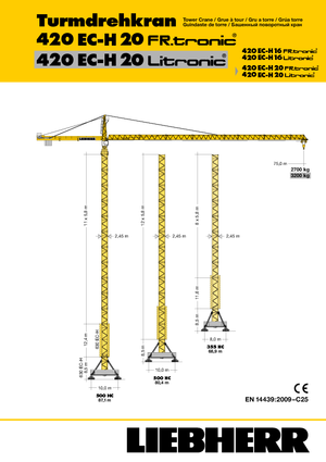 Баштові крани - штанга струмоприймача - верхнеповоротні Liebherr 420 EC-H 20