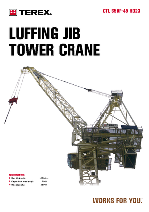 Баштові крани - штанга струмоприймача - верхнеповоротні Terex Comedil (Zeppelin) CTL 650 F 45