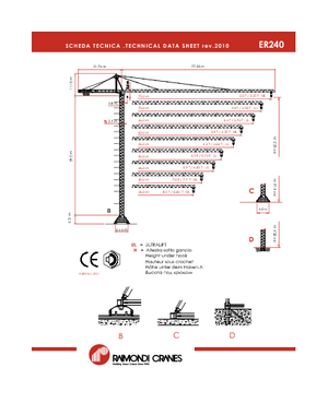Баштові крани - штанга струмоприймача - верхнеповоротні Raimondi ER 240-B