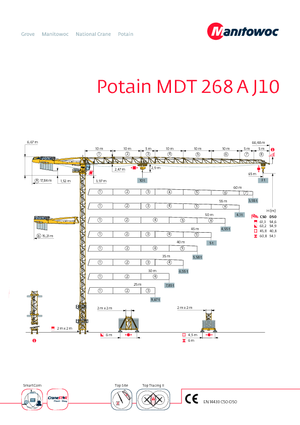 Баштові крани - штанга струмоприймача - верхнеповоротні Potain MDT 268 A J10