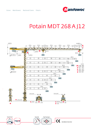 Баштові крани - штанга струмоприймача - верхнеповоротні Potain MDT 268 A J12