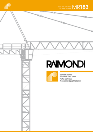Баштові крани - штанга струмоприймача - верхнеповоротні Raimondi MR 183-A