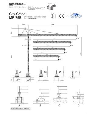 Баштові крани - штанга струмоприймача - верхнеповоротні Raimondi MR 75-A