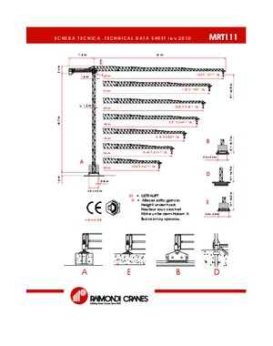 Баштові крани - штанга струмоприймача - верхнеповоротні Raimondi MRT 111