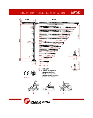 Баштові крани - штанга струмоприймача - верхнеповоротні Raimondi MRT 243