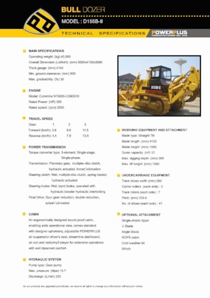 Гусеничні бульдозери PowerPlus D155B-II