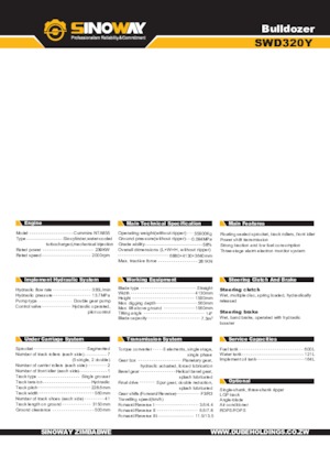 Гусеничні бульдозери Sinoway SWD320Y