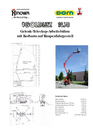 Гусеничні підйомники з шарнірною стрілою Hinowa GL 14.70