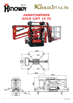 Гусеничні підйомники з шарнірною стрілою Hinowa GL 14.70