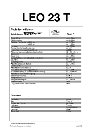 Гусеничні телескопічні підйомники TEUPEN Leo 23 T