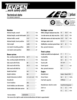 Гусеничні телескопічні підйомники TEUPEN LEO25Tplus
