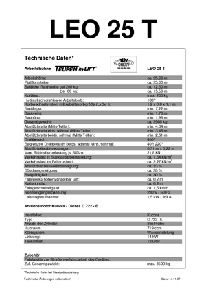 Гусеничні телескопічні підйомники TEUPEN Leo 25 T