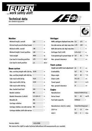 Гусеничні телескопічні підйомники TEUPEN LEO36T