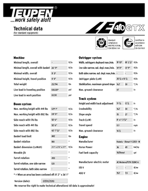 Гусеничні підйомники з шарнірною стрілою TEUPEN LEO40GTX