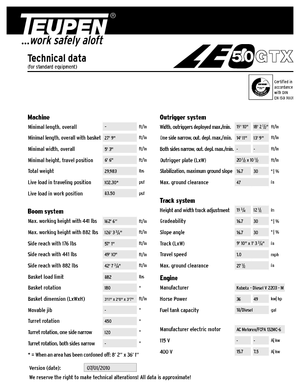 Гусеничні підйомники з шарнірною стрілою TEUPEN LEO50GTX