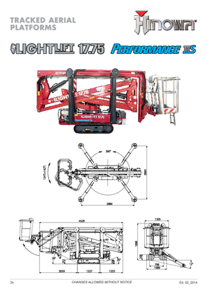 Гусеничні підйомники з шарнірною стрілою Hinowa Lightlift 17.75 Performance IIIS MK3
