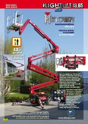 Гусеничні підйомники з шарнірною стрілою Hinowa Lightlift 19.65 IIIS
