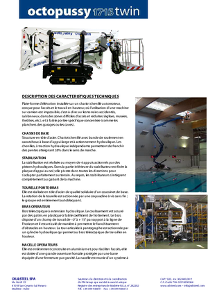 Гусеничні підйомники з шарнірною стрілою Oil & Steel Octopussy 1715 Twin