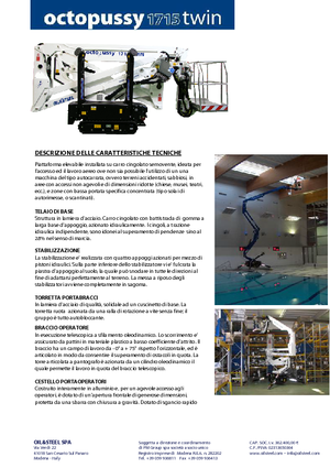 Гусеничні підйомники з шарнірною стрілою Oil & Steel Octopussy 1715 Twin