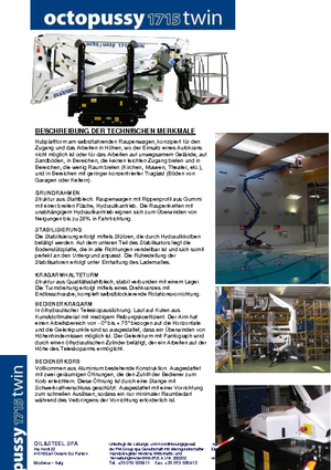 Гусеничні підйомники з шарнірною стрілою Oil & Steel Octopussy 1715 Twin