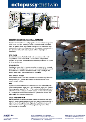 Гусеничні підйомники з шарнірною стрілою Oil & Steel Octopussy 1715 Twin