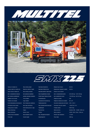 Гусеничні підйомники з шарнірною стрілою Multitel SMX 225