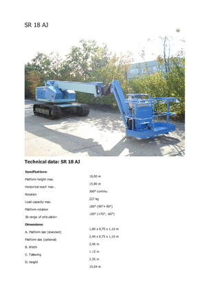 Гусеничні телескопічні підйомники Aichi SR18AJ