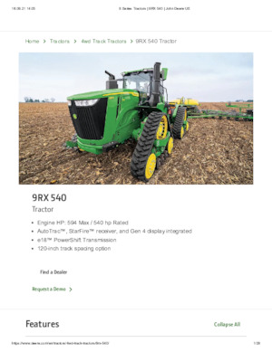 Гусеничні трактори John Deere 9RX 540