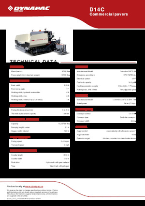 Гусеничні асфальтоукладачі Dynapac D14C