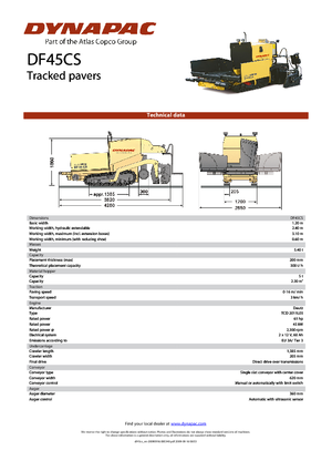 Гусеничні асфальтоукладачі Dynapac DF 45 CS