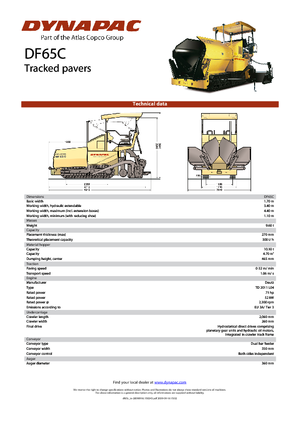 Гусеничні асфальтоукладачі Dynapac DF 65 C