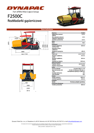 Гусеничні асфальтоукладачі Dynapac F 2500 C