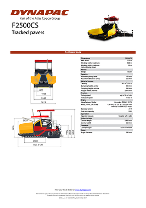 Гусеничні асфальтоукладачі Dynapac F 2500 CS