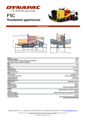 Гусеничні асфальтоукладачі Dynapac F 5 C