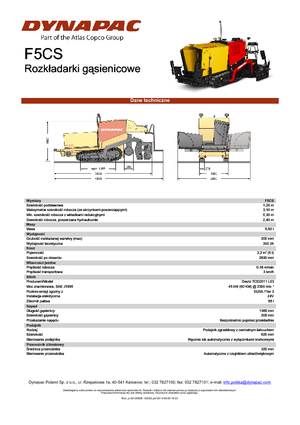 Гусеничні асфальтоукладачі Dynapac F 5 CS