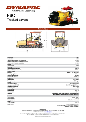 Гусеничні асфальтоукладачі Dynapac F 6 C