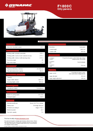 Гусеничні асфальтоукладачі Dynapac F1800C