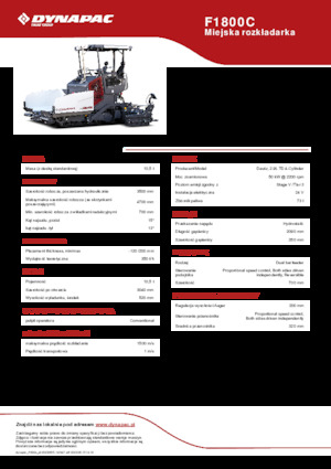 Гусеничні асфальтоукладачі Dynapac F1800C