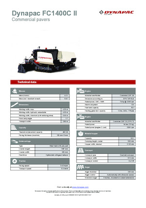 Гусеничні асфальтоукладачі Dynapac FC1400C II