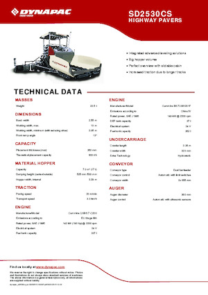 Гусеничні асфальтоукладачі Dynapac SD2530CS