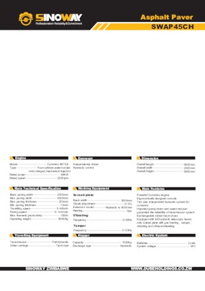 Колісні асфальтоукладальники Sinoway SWAP45CH