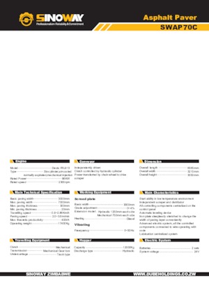 Гусеничні асфальтоукладачі Sinoway SWAP70C 