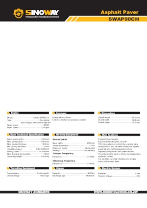 Гусеничні асфальтоукладачі Sinoway SWAP90CH