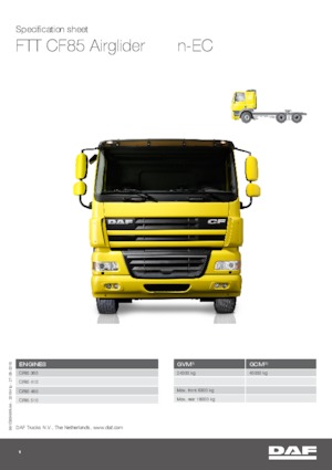Тягачі DAF CF 85.460 FTT Airglider SLEEPER CAB