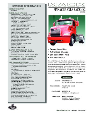 Тягачі Mack PINNACLE CA68 Conventional CXU602 MP7 4x2