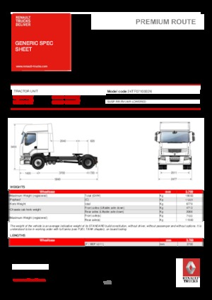 Тягачі Renault PREMIUM 430.18 4X2 LD TGV950