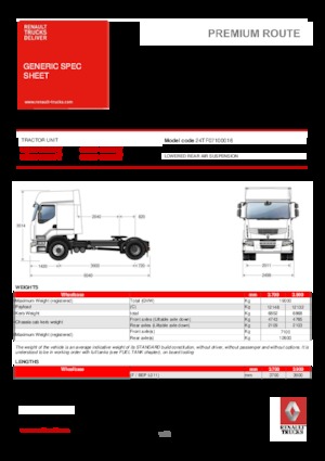 Тягачі Renault PREMIUM 430.19 4X2 LD TGV1040