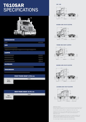 Тягачі Kenworth T610SAR 760mm Mid roof MX 15 6x4