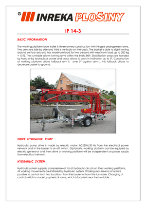 Автомобільні підйомники з шарнірною стрілою Inreka IP 14-3
