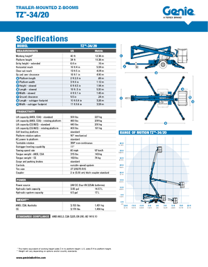 Автомобільні підйомники з шарнірною стрілою Genie TZ 34/20
